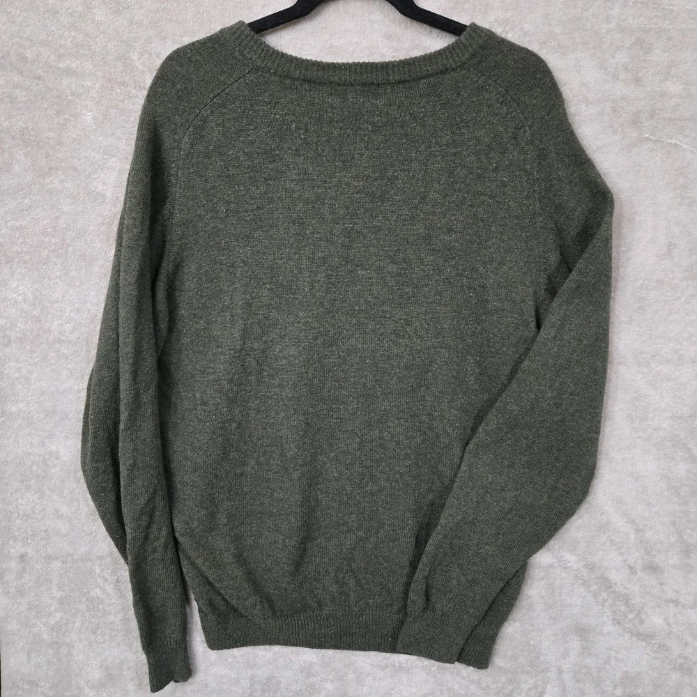 Club Room Mens Large Lambs‎ Wool Sweater Olive Gorp Old Money Heritage Corporate